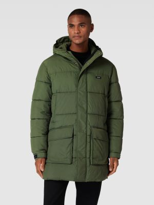 Pikowana kurtka z kapturem Calvin Klein zielona