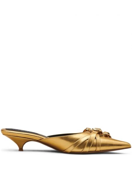Papuci tip mules cu cataramă Marc Jacobs auriu
