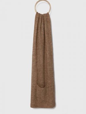 Шерстяной шарф Silvian Heach коричневый
