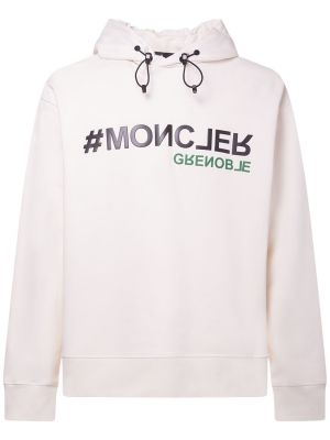 Kokvilnas kapučdžemperis Moncler Grenoble balts