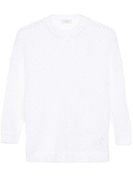 Pailletten pullover Peserico weiß