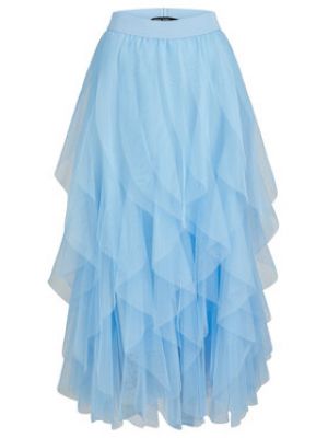 Tylová priliehavá midi sukňa Marc Aurel modrá