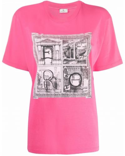 Camiseta con estampado Etro rosa
