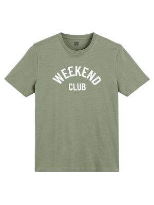 Camiseta manga corta de cuello redondo La Redoute Collections verde