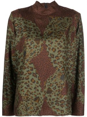 Seiden bluse mit print mit leopardenmuster Saint Laurent Pre-owned