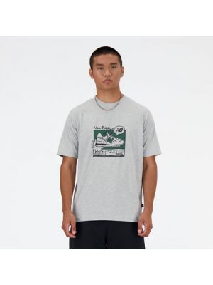 T-shirt de sport en coton New Balance gris