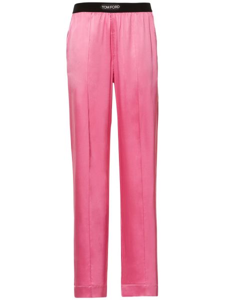 Pantalones de raso de seda Tom Ford rosa