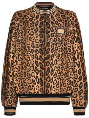 Leopardí bavlněná mikina s potiskem Dolce & Gabbana