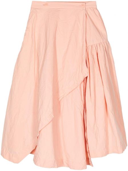 Ασύμμετρη βαμβακερή φούστα Casey Casey ροζ