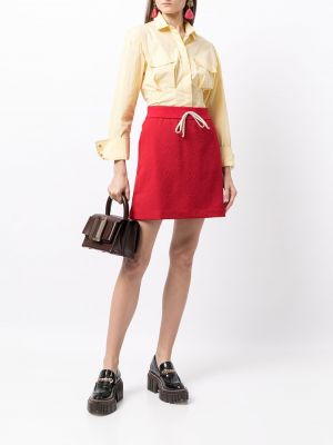 Falda con cordones Gucci rojo
