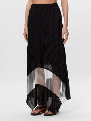 Plisované dlouhá sukně Twinset černé