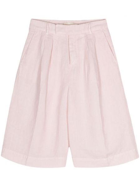 Plisirane lanene kratke hlače Briglia 1949 ružičasta