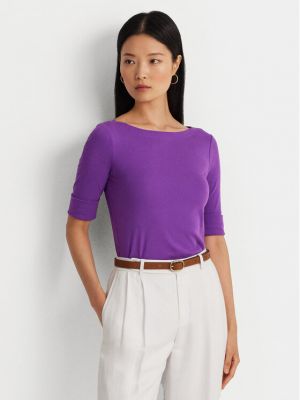 Блуза слім Lauren Ralph Lauren фіолетова