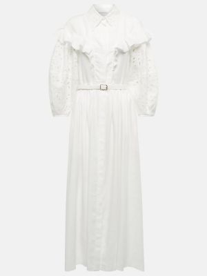 Lněné midi šaty Chloã© bílé
