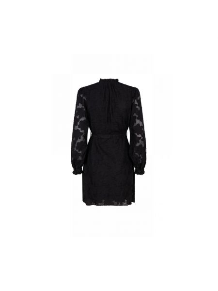 Sukienka mini z dekoltem w serek z falbankami Lofty Manner czarna