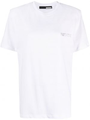 T-shirt en coton à imprimé Rotate blanc