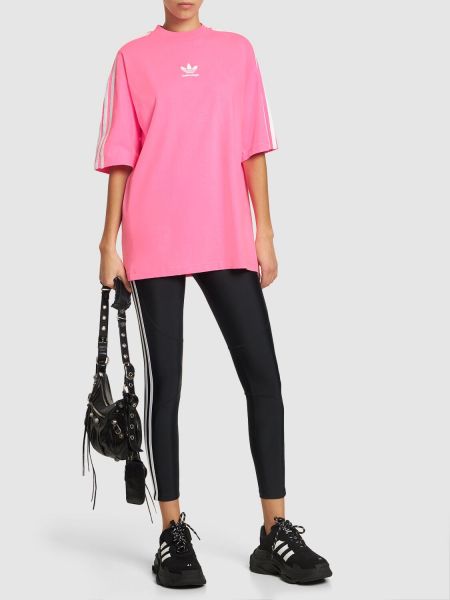 Camiseta de algodón Balenciaga rosa