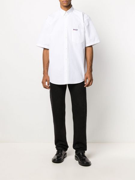 Camisa con bordado Balenciaga blanco