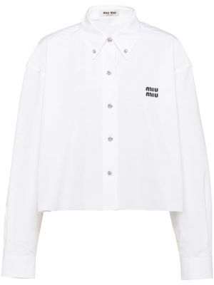 Риза бродирана с кристали Miu Miu бяло