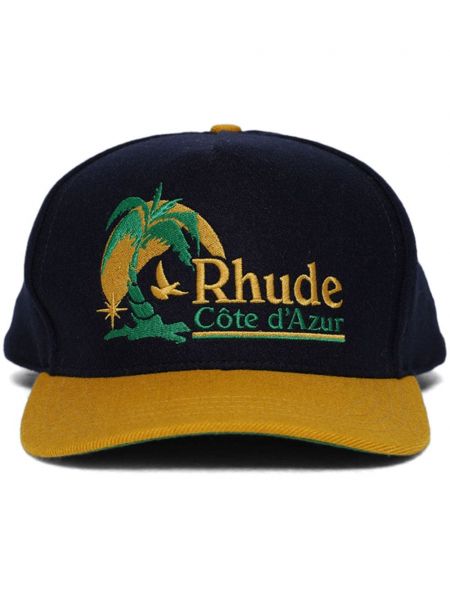 Памучна шапка с козирки Rhude синьо