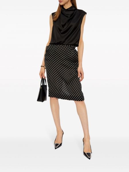 Puntíkaté hedvábné pouzdrová sukně Saint Laurent