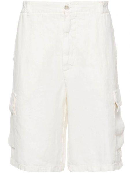 Lanene kratke hlače kargo 120% Lino bijela