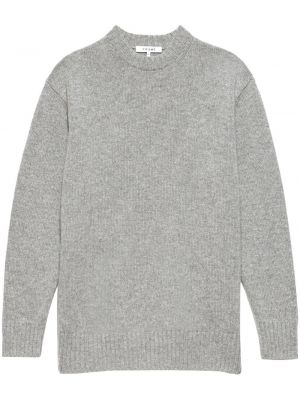 Kašmírový sveter s okrúhlym výstrihom Frame sivá