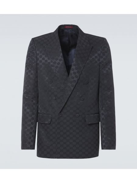 Bomuld dobbeltradet blazer Gucci sort