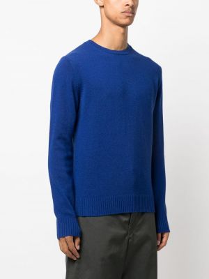 Kašmyro megztinis iš merino vilnos apvaliu kaklu Roberto Collina mėlyna