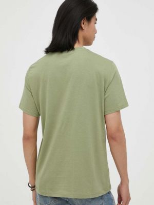 Bavlněné tričko s potiskem Mustang zelené