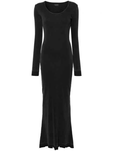 Viseltes hatású hosszú ruha Balenciaga fekete