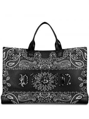 Shopper handtasche aus baumwoll mit print Philipp Plein