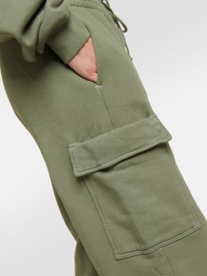 Aksamitne spodnie cargo bawełniane z dżerseju Velvet fioletowe
