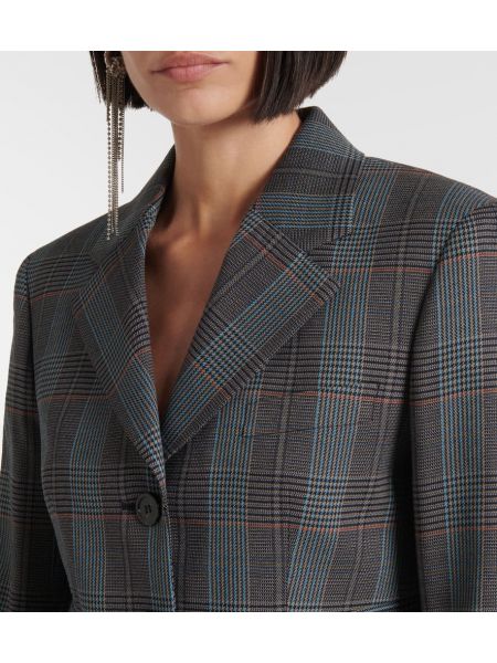 Ekoseli yün blazer Acne Studios gri