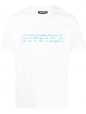 Памучна тениска с принт Duvetica бяло