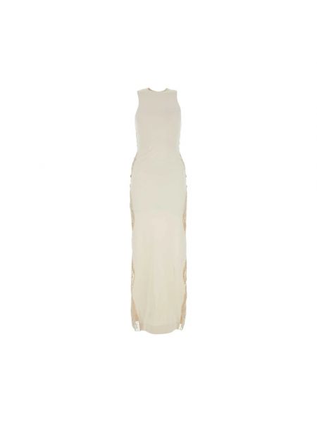 Sukienka długa z wiskozy elegancka Jil Sander biała