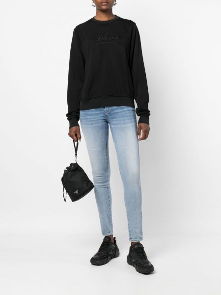 Sweatshirt mit rundhalsausschnitt mit stickerei Diesel schwarz