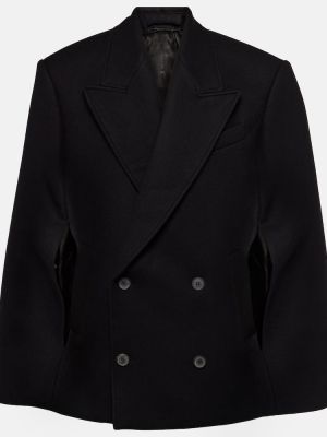 Vlněný krátký kabát Wardrobe.nyc černý