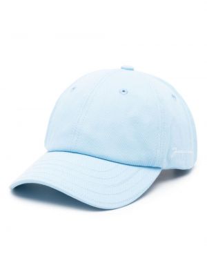 Памучна шапка с козирки Jacquemus синьо