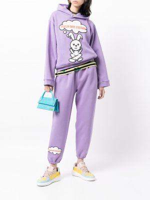 Apgrūtināti kapučdžemperis ar apdruku Natasha Zinko violets