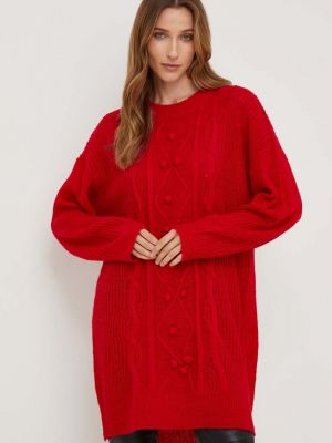 Oversized mini šaty Answear Lab červené
