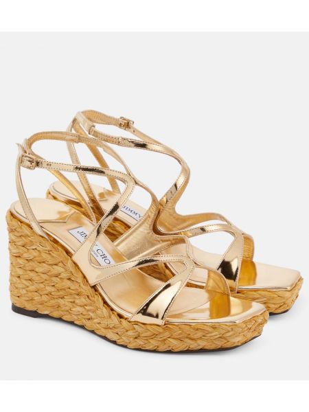 Læder espadrillos Jimmy Choo guld