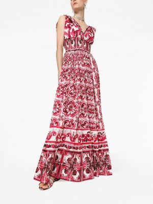 Sukienka koktajlowa bez rękawów z nadrukiem Dolce And Gabbana