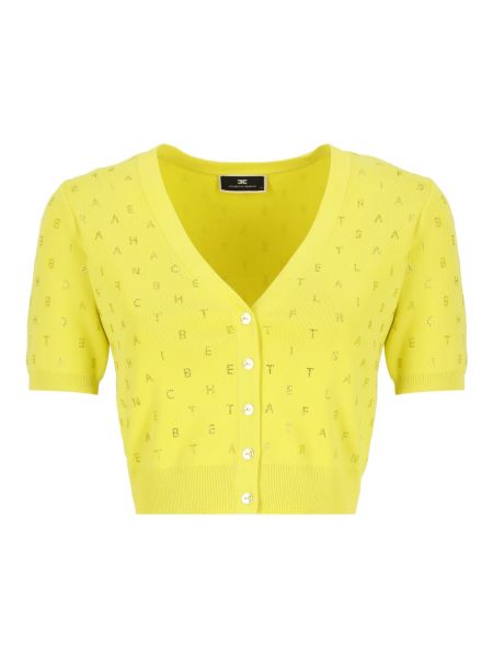Sweter z wiskozy Elisabetta Franchi żółty