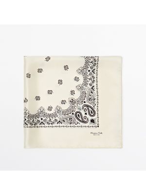 Шелковый платок с принтом с узором пейсли Massimo Dutti