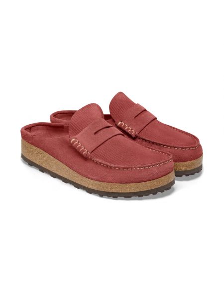 Sandalias de pana de ante Birkenstock rojo
