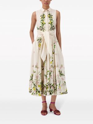 Květinové midi šaty s potiskem Giambattista Valli bílé
