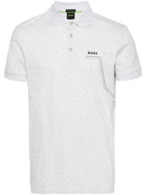 Polo avec applique Boss gris