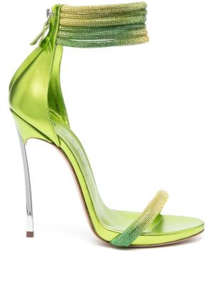 Кожени сандали Casadei зелено