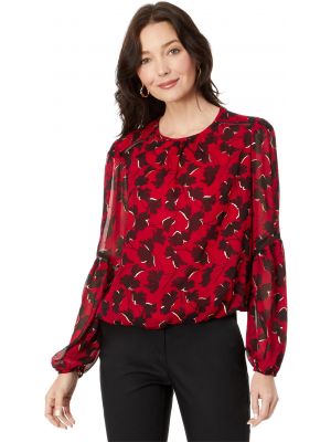 Блузка в цветочек с абстрактным узором Tommy Hilfiger черная